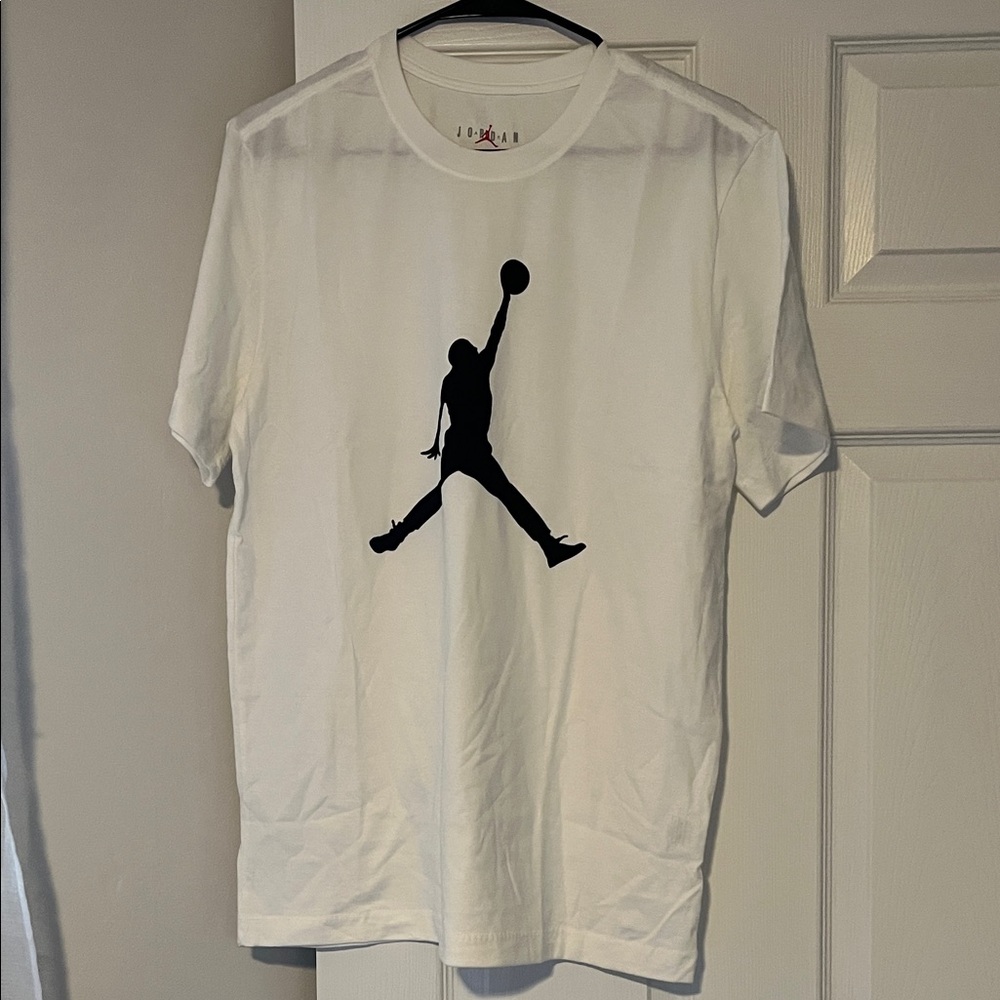 Jordan White Tee with Black Jumpman Logo